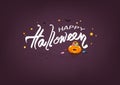 Happy Halloween, sweet candy and pumpkin, banners logo poster liquid concept vector illustration, calligraphy, greeting card,