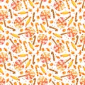 Happy Halloween sweet seamless pattern. Trick or treat. Cartoon vector illustration candy and lollipop Royalty Free Stock Photo