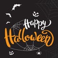 Happy Halloween template for banner or poster. Vector illustration Royalty Free Stock Photo