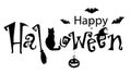 Happy halloween text banner, . Monochrome illustration wit Royalty Free Stock Photo