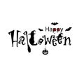 Happy halloween text banner, vector. Black text decorated Royalty Free Stock Photo