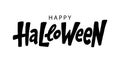 Happy Halloween text logo. Vector illustration. Black lettering on white background Royalty Free Stock Photo