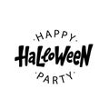 Happy Halloween text logo. Vector illustration. Black lettering on white background Royalty Free Stock Photo
