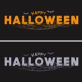 Happy Halloween Text With Spiderwebs and Bats Royalty Free Stock Photo