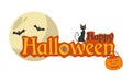 Happy Halloween text vector illustration Royalty Free Stock Photo