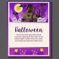 Happy halloween theme dark haunted house