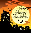 Happy Halloween theme with Moon 1 Royalty Free Stock Photo