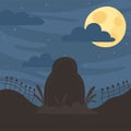 Happy halloween, tombstone fence moon night clouds trick or treat party celebration Royalty Free Stock Photo