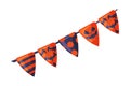 Happy Halloween Triangle Party Flags Garland, Party Decoration Cartoon Style Vector Illustration on White Background