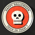 Minimal skull logo with grunge texture.happy halloween. Royalty Free Stock Photo