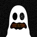 Happy Halloween trick or treat ghost drawing EPS10 file.