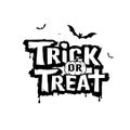 Happy Halloween, trick or treat message black and white vector design Royalty Free Stock Photo
