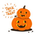 Happy Halloween and Trick or Treat Party with Pumpkins. Royalty Free Stock Photo
