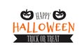 Happy halloween trick or treat vector illustration with pumpkin Royalty Free Stock Photo