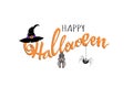 Happy Halloween typography poster with handwritten calligraphy text Royalty Free Stock Photo