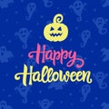 Happy Halloween typography poster with handwritten calligraphy text Royalty Free Stock Photo