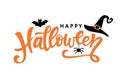 Happy Halloween typography poster with handwritten calligraphy text Royalty Free Stock Photo