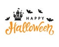 Happy Halloween typography poster with handwritten calligraphy text Royalty Free Stock Photo