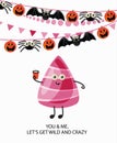 Happy Halloween vector banner. Let`s get wild and crazy Royalty Free Stock Photo