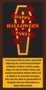 Happy Halloween Vector Coffin Red Ribbon Poster Royalty Free Stock Photo