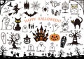 Happy Halloween Vector Design Element Set Isolated On A White Background. Royalty Free Stock Photo