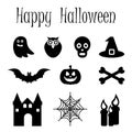 Happy Halloween vector icon set of symbols Royalty Free Stock Photo