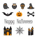 Happy Halloween vector icon set of symbols Royalty Free Stock Photo