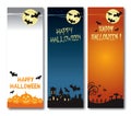 Happy Halloween vector illustration vertical banner set