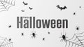 Happy halloween. Vector isolated pattern with hanging spiders and bats spider for banner, poster, greeting card. Vector