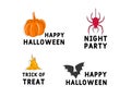 Set of Halloween ribbons and characters. Design elements, logos, badges