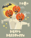 Happy Halloween vector party poster. Boo! Royalty Free Stock Photo