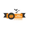 Happy Halloween vector ribbons and greeting card design Royalty Free Stock Photo