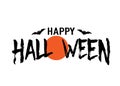 Happy Halloween vector text banner. Silhouette holiday sign background Royalty Free Stock Photo