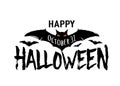 Happy Halloween vector text banner. Silhouette holiday sign background Royalty Free Stock Photo