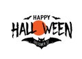 Happy Halloween vector text banner. Silhouette holiday sign background Royalty Free Stock Photo