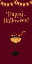 Happy Halloween. Vertical banners and wallpaper for social media stories. Cocktail and an inscription. Cute spooky