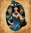 Happy Halloween vip card, sexual witch and magical potion