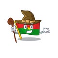 Happy Halloween Witch flag burkina faso cartoon character style