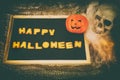 Happy Halloween words retro style decoration background