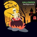 Happy skull cook hallowween background