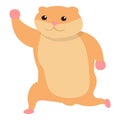Happy hamster icon, cartoon style