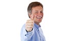 Happy, handsome old senior man showing thumb up Royalty Free Stock Photo