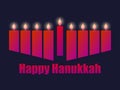 Happy hanukkah. Hanukkah candles. Greeting card with nine candles. Vector Royalty Free Stock Photo