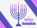 Happy hanukkah. Hanukkah candles. Menorah with nine candles. Vector