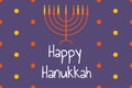 Happy Hanukkah - festive background with Menorah - traditional candlestick. Modern minimalistic template for banner