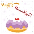 Happy hanukkah festive colorful greeting card