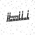 Happy Hanukkah. Font composition with candles in vintage style. Vector Holiday Religion Illustration. Jewish Festival Of Lights. D