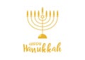 Happy Hanukkah golden menorah icon vector Royalty Free Stock Photo