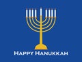 Happy Hanukkah greeting card. Candlestick with nine candles. Vector Royalty Free Stock Photo