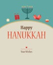 Happy Hanukkah greeting card design.